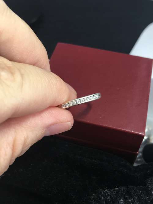 9CT WHITE GOLD AND DIAMOND ETERNITY RING